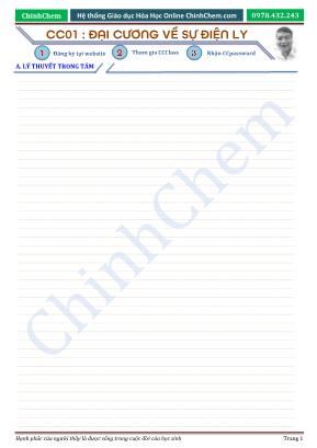 Bài tập Hóa học Lớp 11 Sự điện ly